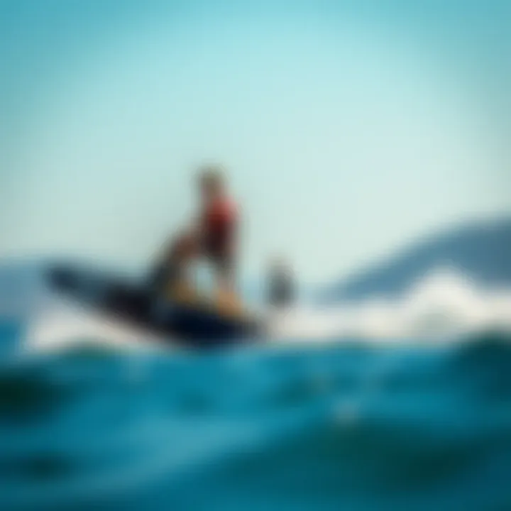 A scenic view of hydrofoiling in action
