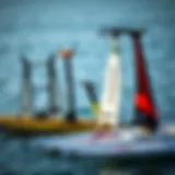 Variations of hydrofoils displayed for selection