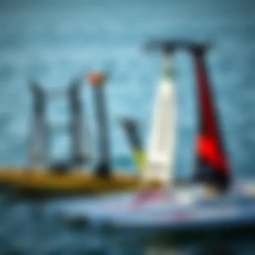 Variations of hydrofoils displayed for selection
