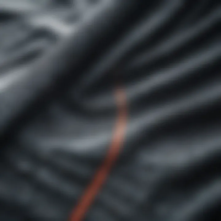 Close-up of high-performance fabric showcasing durability and water-resistance.