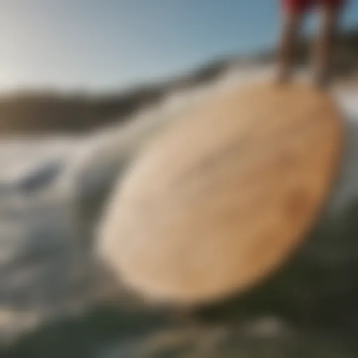 Detailed craftsmanship of an apex skimboard