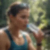 A watersports athlete checking hydration levels