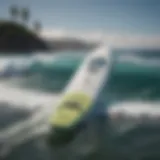 Innovative design of a battery-powered surfboard on the water