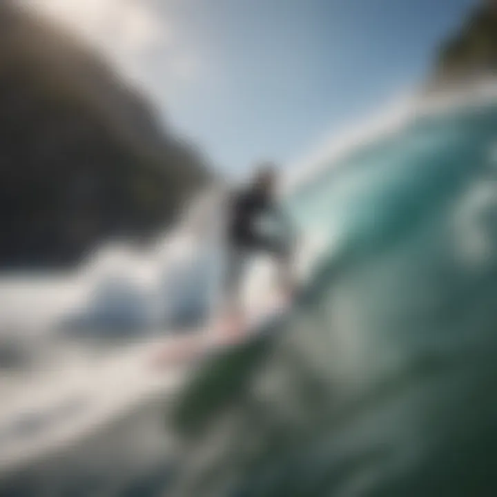 Surfer enjoying a ride on a battery-powered surfboard