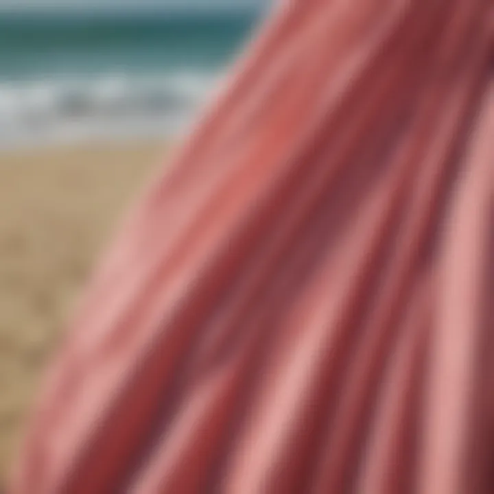 Close-up of the fabric texture used in beach ponchos.