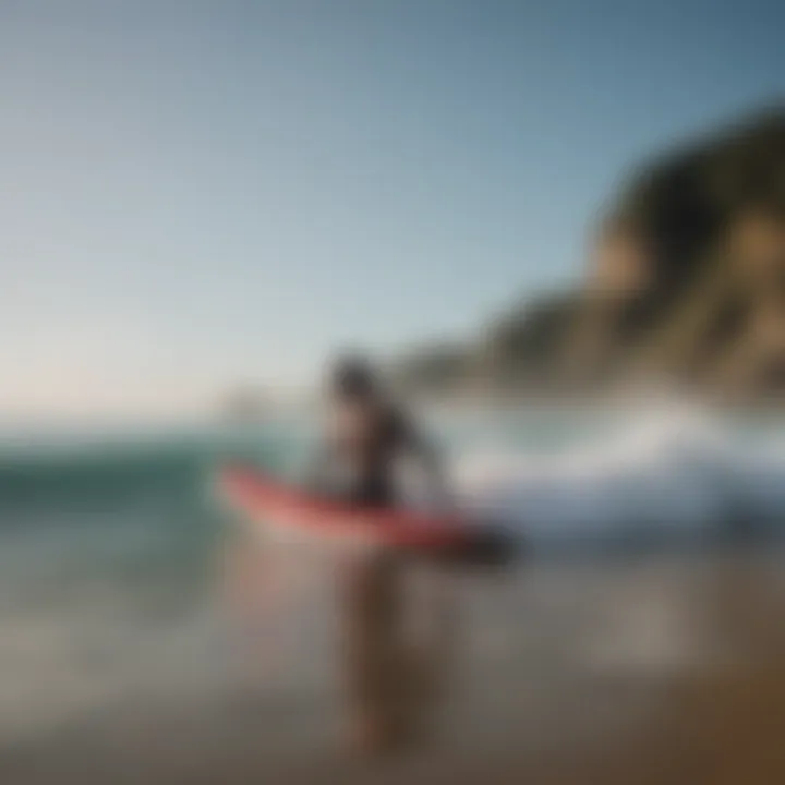 A large bodyboard designed for stability and performance in waves