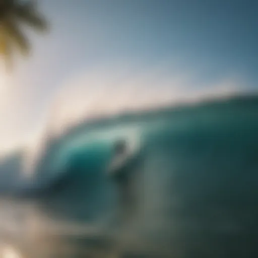 Waves crashing on a sunlit beach