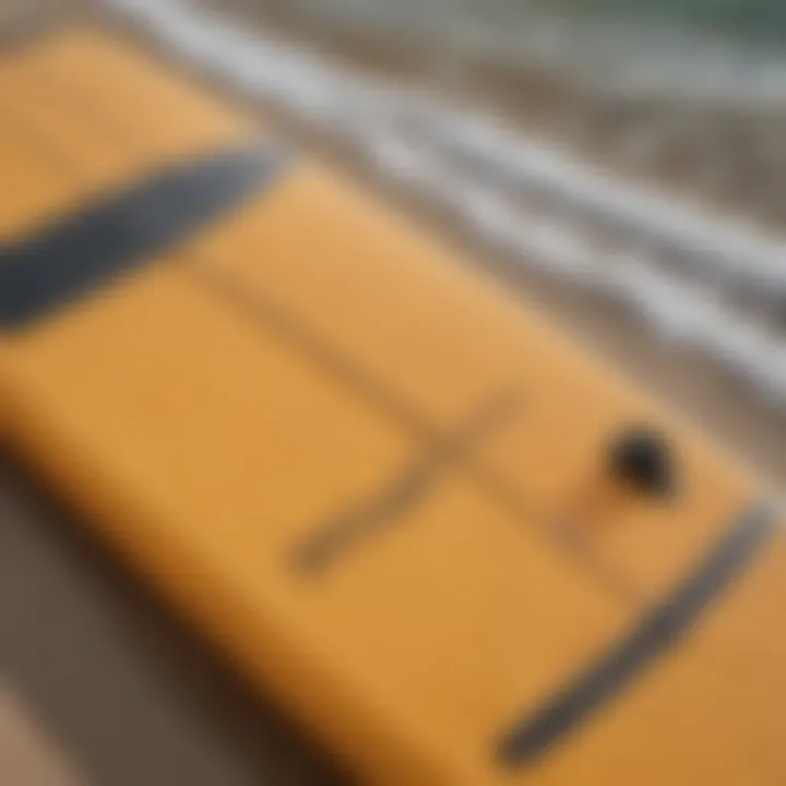 Close-up of a high-performance boogie board showcasing its sleek design