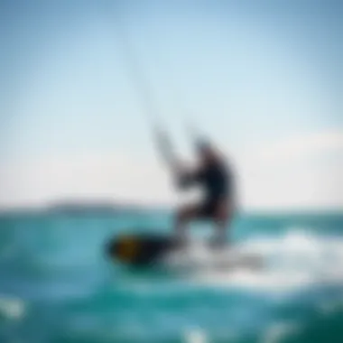 Kiteboarding with the Switchblade Kiteboarder maneuvering with the Cabrinha Switchblade on the water