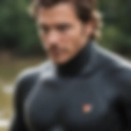 Close-up of wetsuit material showcasing insulation technology