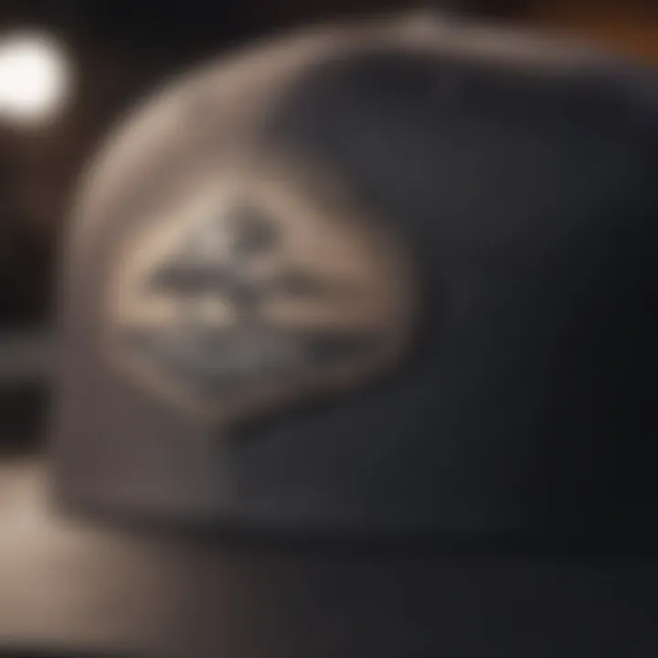 Close-up of the design details of a Rip Curl trucker hat