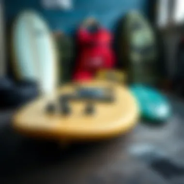 Essential Accessories for Foam Surfboards Essential accessories for foam surfboards arranged neatly on a wooden surface