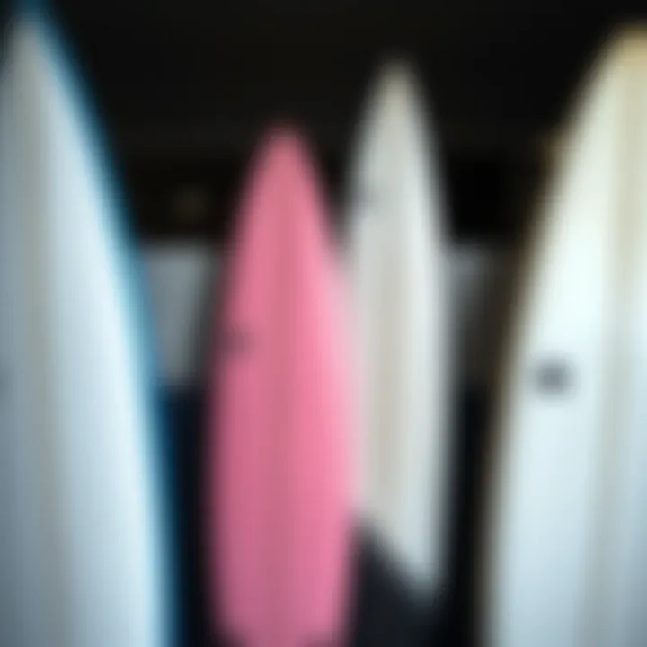 Comparison of foam surfboards and traditional boards side by side