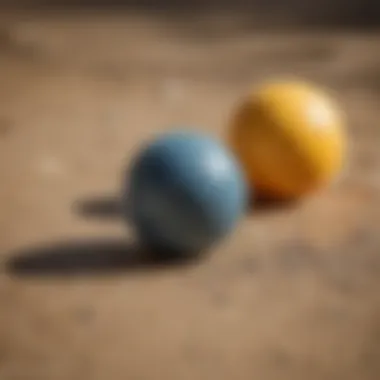 Close-up of paddleball materials