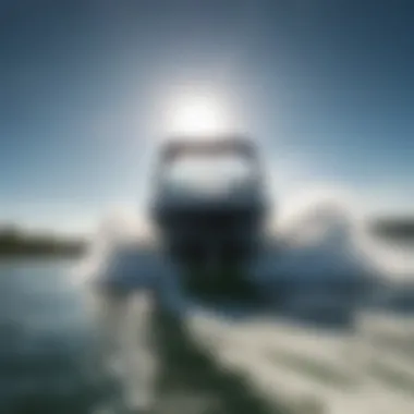 Quality Wake Produced A detailed view of the wake produced by a wakeboard boat