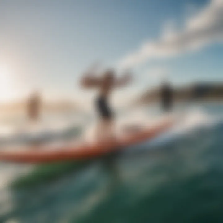 A group of enthusiasts enjoying wing surfing on a beautiful day.