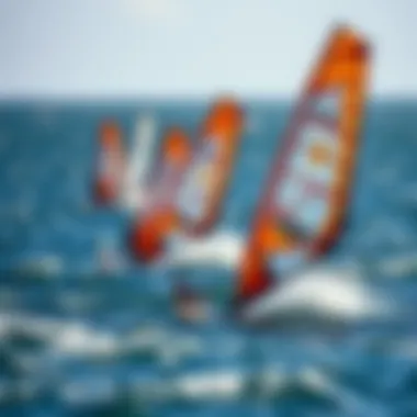 The Thrill of Competition: Windsurfing Events Around the Globe Competitive windsailing event showcasing skills