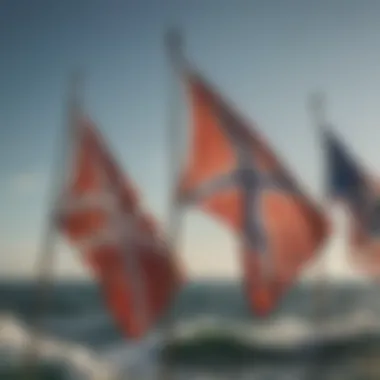 A historical overview of marine flags showcased in a timeline format