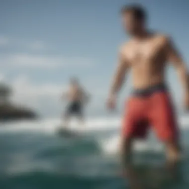 Athletes wearing O'Neill boardshorts during watersport activities