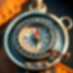 A detailed compass showing cardinal directions