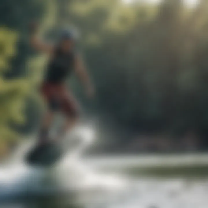 Wakeboarding in various water conditions