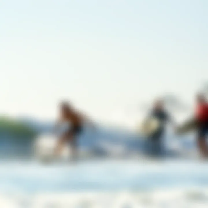 Surfers catching waves at Doheny Beach