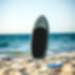 High-quality foam boogie board on a sandy beach