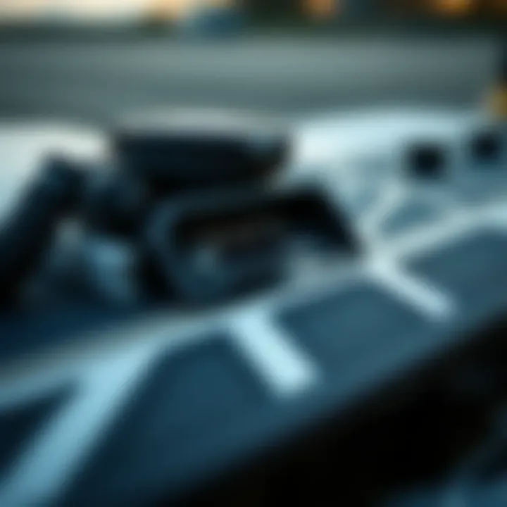 Close-up of electric board mechanics and design