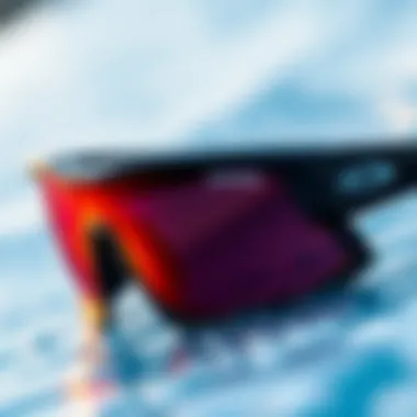 Close-up view of Electric Crasher sunglasses highlighting advanced lens technology