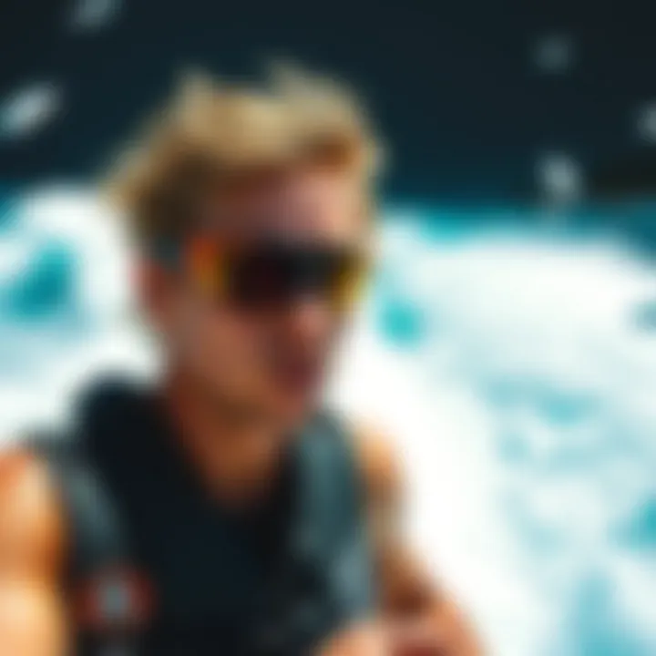 Watersport enthusiast wearing Electric Crasher sunglasses during a thrilling ride