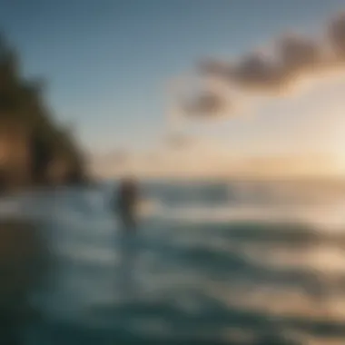 Ocean Serenity for Watersport Enthusiasts A serene ocean view capturing the essence of watersports