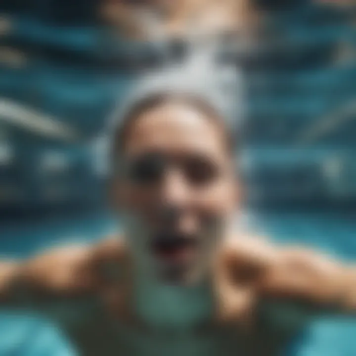 Swimmer practicing breathing techniques in water