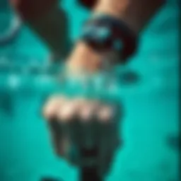 A detailed view of a shark repellent bracelet highlighting its design and materials