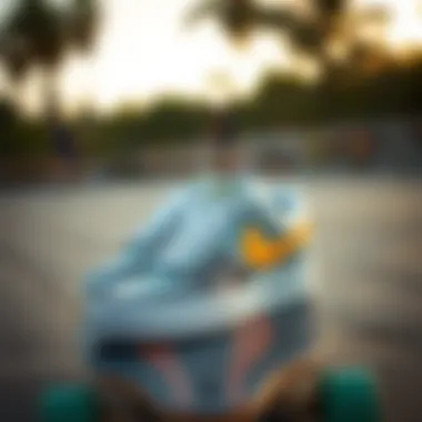 Durable skate shoes on a skateboard