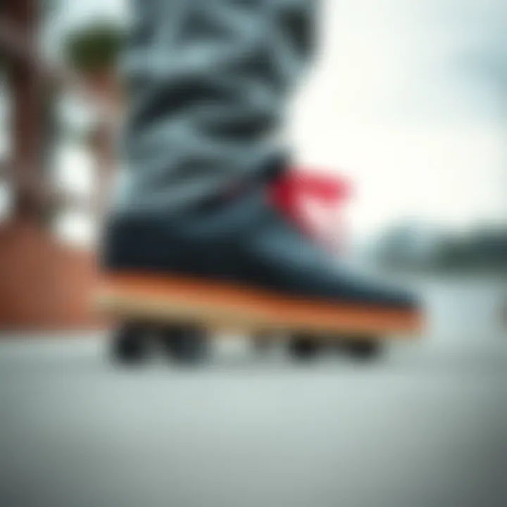 Skate shoes emphasizing grip on various surfaces