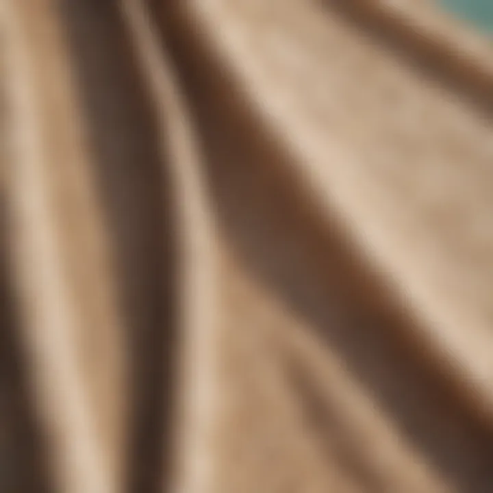 Close-up of various fabric textures used in stylish beach cover ups.