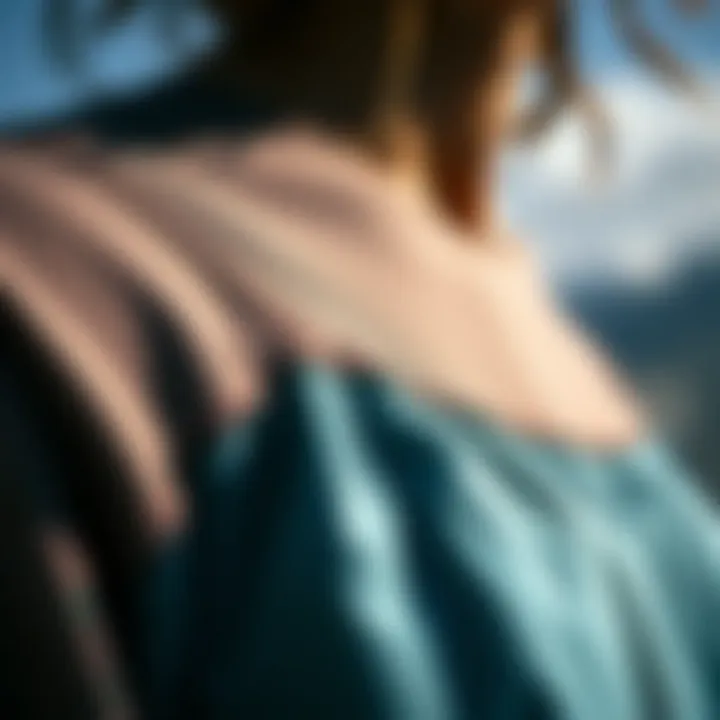 Close-up of fabric texture and design of a Billabong top