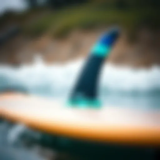 DHD fins showcased on a surfboard