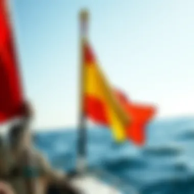 An illustration of signaling flags used in watersport communication