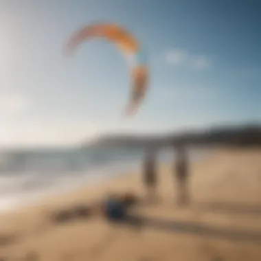 Fone kite being set up on the beach