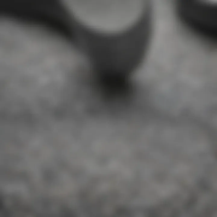 Close-up of grey Sanuks showcasing material texture