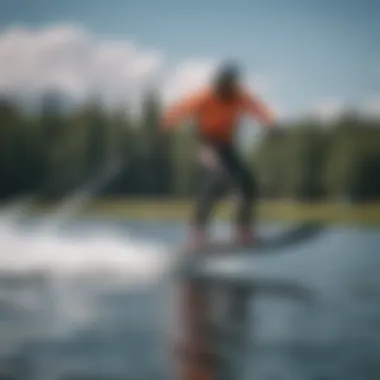 Hydrofoil skiing technique demonstration