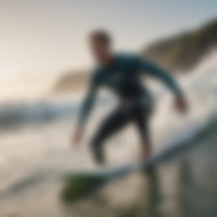 Action shot of a surfer wearing the Hyperfreak top in the waves