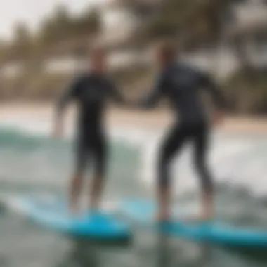 Customer service representative assisting a surfer