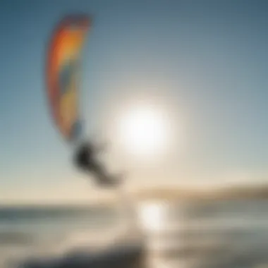 Stunning kitesurfing action on a vibrant beach