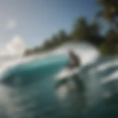 Surfers riding the famous waves of the Mentawai Islands showcasing local surf culture