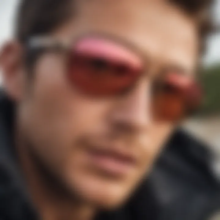 Close-up of Oakley Feedback sunglasses showcasing innovative design features