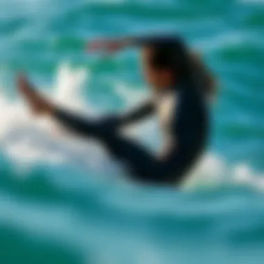 Flexibility of the Hyperfreak Shorty in Action Person showcasing flexibility while wearing the Hyperfreak Shorty wetsuit