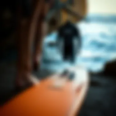 O'Neill Hyperfreak Shorty wetsuit displayed on a surfboard