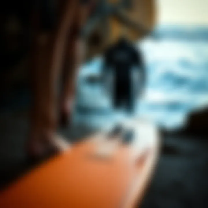 O'Neill Hyperfreak Shorty wetsuit displayed on a surfboard